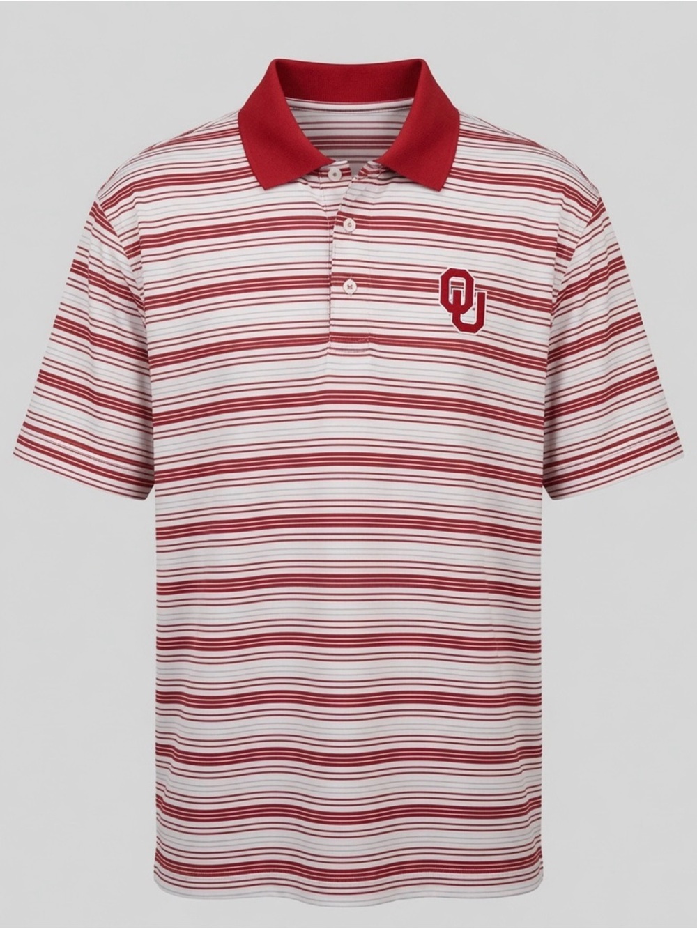 Vintage (NEW) Russell Ath. XL Oklahoma Sooners Red White Striped Polo Shirt Men